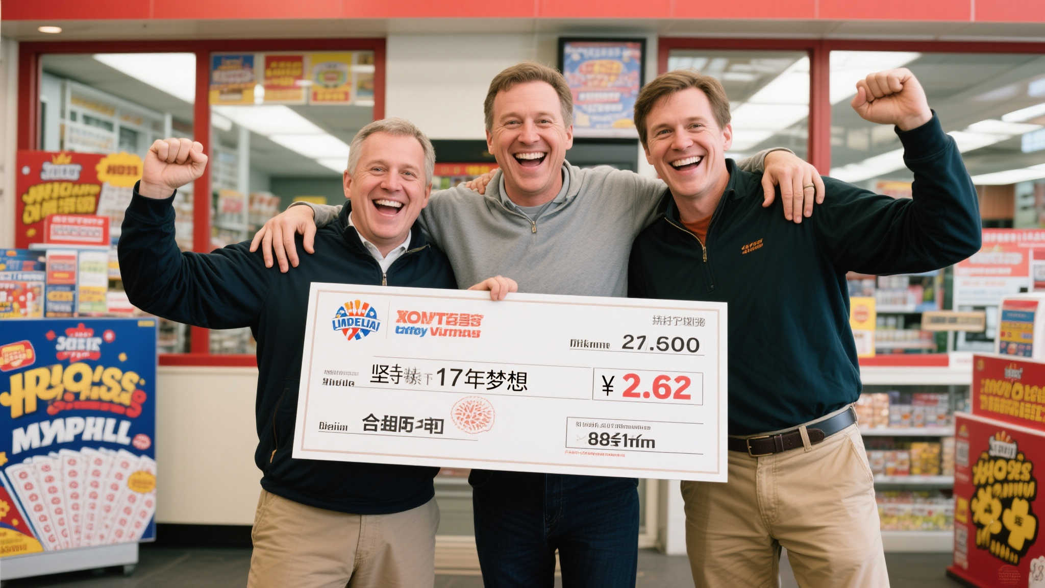 三好友合买彩票17年终获2.6亿大奖，齐亮相分享圆梦喜悦