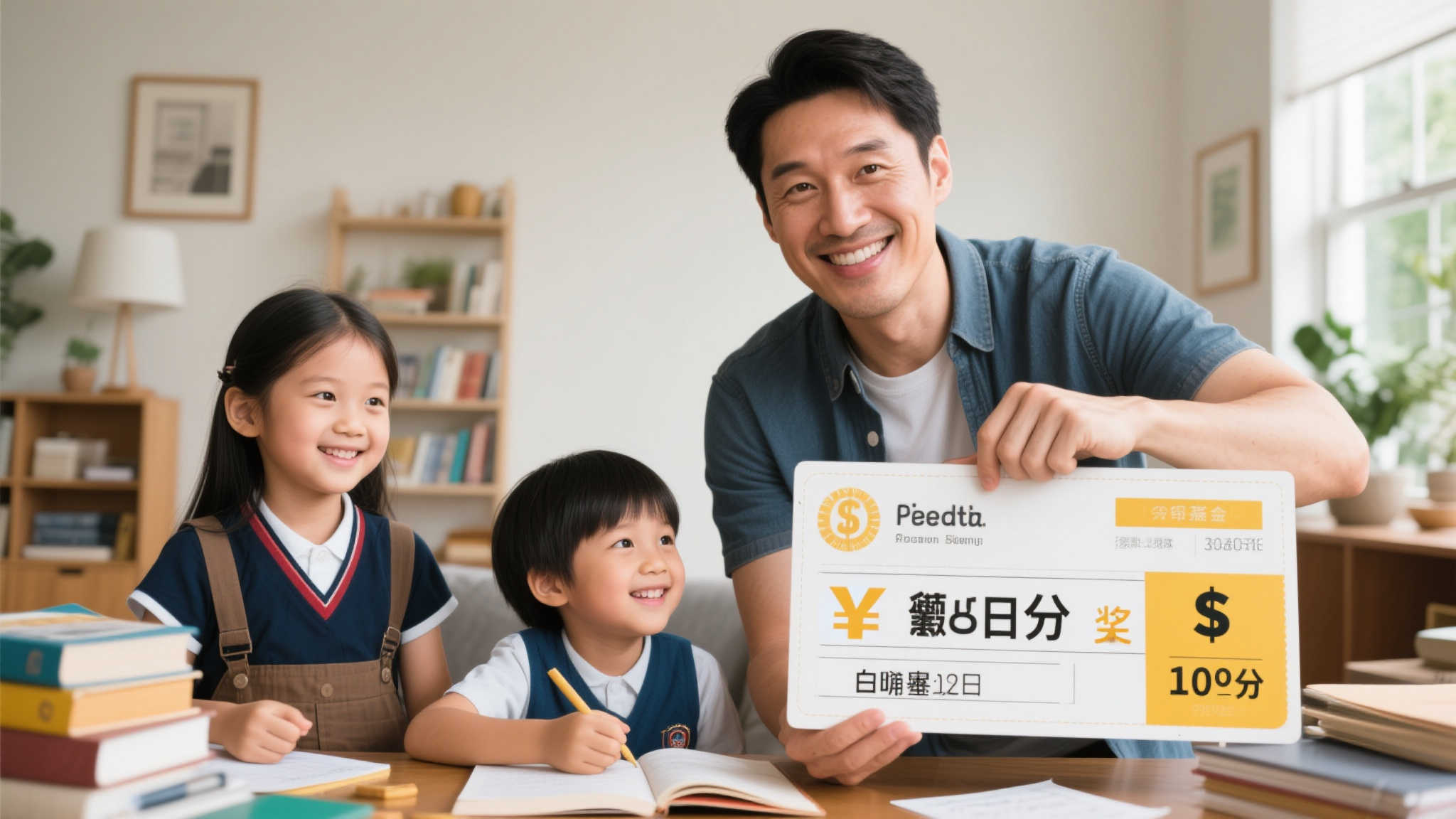 此外，他还留出一部分奖金作为孩子的教育基