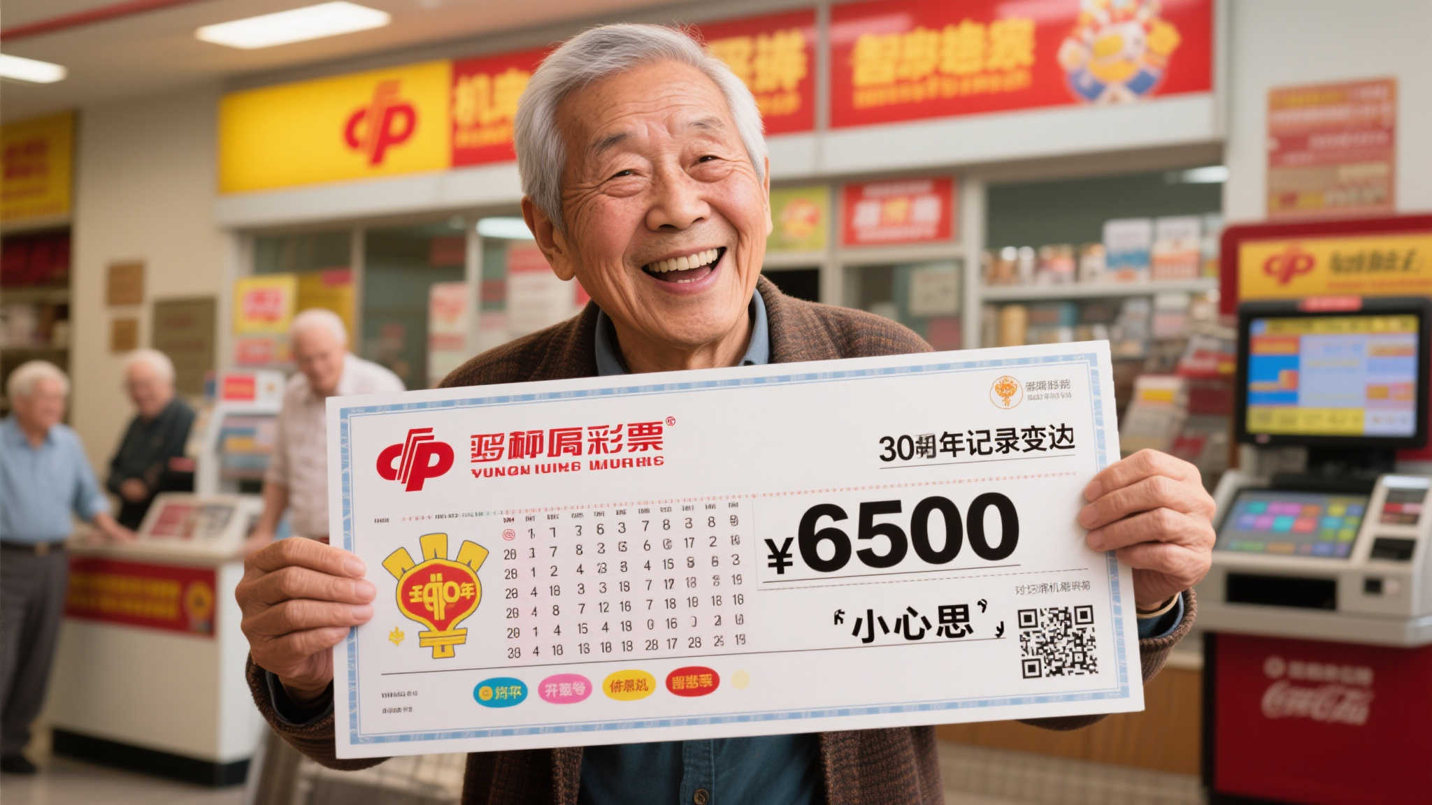30年老彩民机选改号喜中福彩650万：退休生活添彩